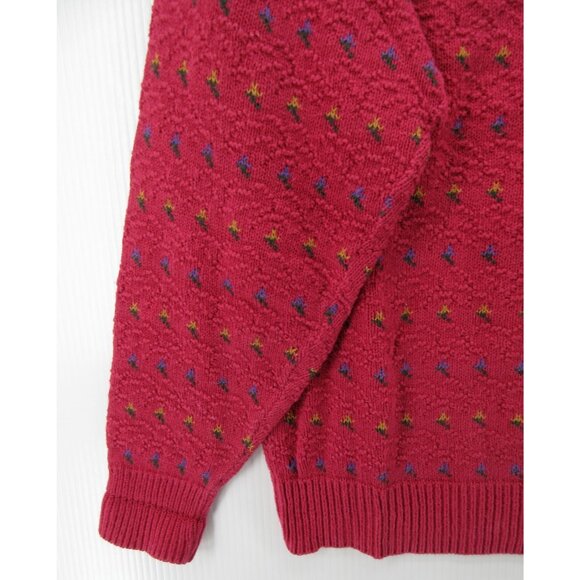 VINTAGE American Eagle Sweater Medium Pullover Birdseye AOP 90s USA * - Picture 3 of 11